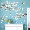 DECOWALL SG2-2304 White Cherry Blossom Branch Wall Stickers Flower Birds