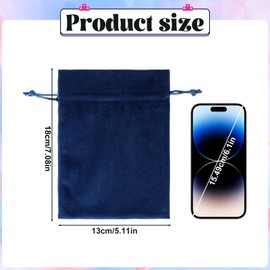 Tucnoeu Pack of 4 Velvet Pouches, Soft Velvet Bags 13 x 18 cm, Jewellery Bag with Drawstring, Small Velvet Bags for Jewellery, Rings, Gifts, Weddings, Parties