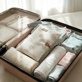 HAMUR - Bolsa organizadora portátil para bebé, mini pañalera plegable para carriola y viaje, ideal para recién nacidos, niños y niñas, diseño de hojas