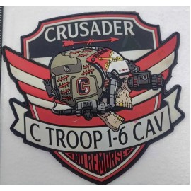 1-6 Cavalry Crusader PVC Glow Patch  - With Hook and Loop, 4"