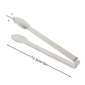 Mini Tongs,12 Pcs Silicone Small Tongs neheewin 5 Inch Serving Tongs, Small Kids Tongs for Serving Food, Cooking,Appetizers,Ice Cube, fruits, Sugar (12 Pack(Sliver))