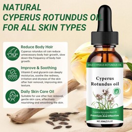 2PCS Cyperus Rotundus Oil for Hair Removal, Cyprus Oil for Reducing Body Hair Growth, Skin Care Serum, Moisturizing, Moisturizing & Soothing