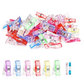 Pack of 50 Sewing Clips, Fabric Clips, Sewing Accessories, Multifunctional Sewing Clips, DIY Clips for Sewing, Sewing Clips, Plastic, Fabric Clips for Sewing, Sewing Clips, Multipurpose, Two Rulers