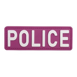 uuKen PVC Police Patch Small 4x1.4 inches Pink Background for Tactical Vest Bags Backpacks Hat Cap (Pink Background)