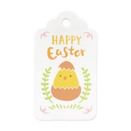 LWR CRAFTS 100 Hang Tags Scalloped Top with Cotton Strings 66ft for Holiday (Easter Egg)