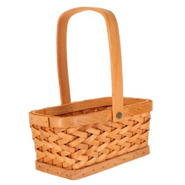 BESPORTBLE Woven Flower Basket with Handle Decorative Picnic Basket for Flowers Storage Sundries Multipurpose Honey Colored for Events Home Use