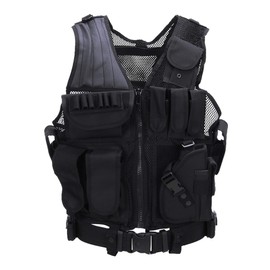 Tactical Vest Predator Tactical Vest Paintball Army Security Mission Vest Heavy, black