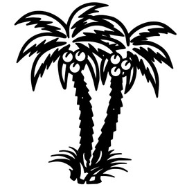 BFORXRO Metal Palm Tree Wall Art Decor, Black, 9.8x11 Inch Small