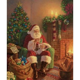 A Classic Christmas Santa Milk & Cookies Digital Panel P9540