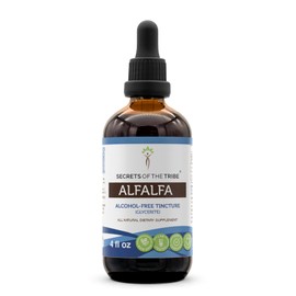 Secrets of the Tribe Alfalfa Tincture Alcohol-Free Extract, High-Potency Herbal Drops, Tincture Made from Alfalfa, Alfalfa Medicago Sativa Heart Health and Immune Fortitude 4 oz