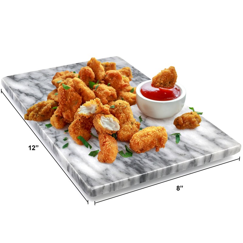 Greenco Marble Cutting Board For Meat, 8 x 12, White