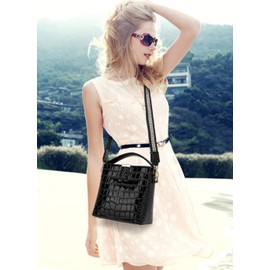 BUKESIYI CCDE77224 Women's Shoulder Bag Handbag Women's Small Shoulder Bag Weekender Patent PU Leather, black, BUKESIYI Bag