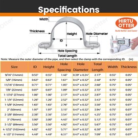 6 PCS 3-1/2 Inch, 304 Stainless Steel Thickened Pipe Clamps, Heavy-Duty Two Hole U-Bracket Conduit Clips for HVAC, Electrical, Plumbing, Secures Rigid Pipe/Tube on Wood/Metal/Concrete (89mm)