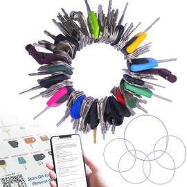 105PCS Non-Duplicate Heavy Equipment Keys Master Set, Construction Ignition Key for CAT JLG Case JD Hyster Kubota Komatsu Yanmar Terex Ford New-Holland Volvo JCB and More, LM105KS