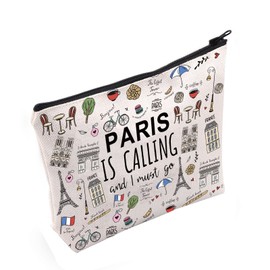 Paris Themed Gifts Paris is Calling and I Must Go Cosmetic Bag Paris Lover Gift (Paris is Calling UK)