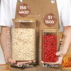 ComSaf Glass Pantry Storage Containers, 156/51 oz Large Square Flour