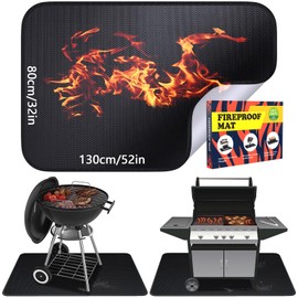 Fireproof Mat, 130 x 80 cm, Heat Resistant up to 1800°F Heat Protection Mat, Grill Mat, Fire Protection Mat, Fall Protection Mats, Outdoor, Floor Protection Mat, BBQ Grill Mat for Gas Grill, Charcoal