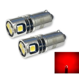 Aero-Lites.com High Output 12/28VDC BA9S T3-1/4 Miniature Bayonet Base LED Replacement Bulb | Replaces Bulbs 12V: 1414 1416 1813 1816 1895 | 28V: 313 1495 1819 1820 1864 757 (2-Pack; Red)