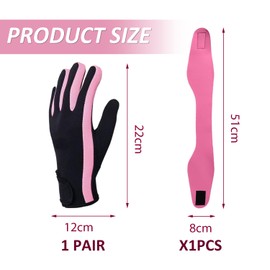 1 Pair Of Snorkeling Gloves And 1 Piece Of Swimming Ear Protection Headband, Wear-Resistant Non-Slip Gloves, Elastic Diving Gloves, Diving Equipment
