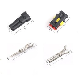 Mugetech Car Electrical Connectors, 10 Kit 2 Pin Car Waterproof Electrical Connector Kit for Car, Motorcycle, Scooter Wire Connector