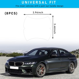 Ziciner Carbon Fiber Stickers, 8 PCS Door Handle Protectors, Waterproof, Anti-Scratch, Universal Fit for Most Cars (Transparent)