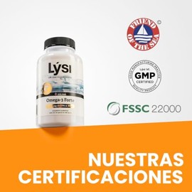 Lysi Omega-3 Forte 90 Capsulas, 1030 mg de EPA+ DHA, Aceite de Pescado 100% Salvaje y Sustentable, Importadas de Islandia.