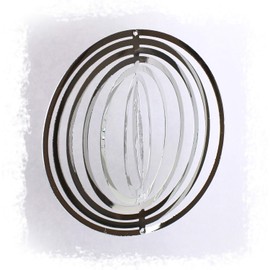 TEMPELWELT Wind Chime Decorative Pendant Sun Moon 11.5 cm Aluminium Metal Silver Windmobile for Hanging Window Decoration Garden Decoration Mobile