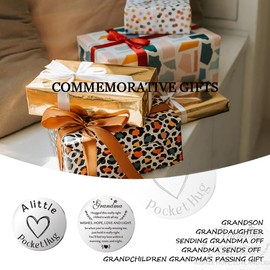 Sudaporn Pocket Hug Token for Women - Grandma Retirement Engraved Leather Keychain Memorial Gift