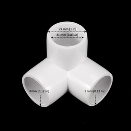 MANCHAP 30 PCS 1/2 Inch 3 Way PVC Fitting, 90 Degree PVC Elbow Corner Side Outlet Tee Fitting, Heavy Duty PVC Pipe Connectors Furniture Fittings, Fit for 1/2 Inch Pipe, White