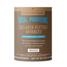 Vital Proteins Collagen Peptides Advanced, Hydrolyzed Peptides with Hyaluronic Acid and Vitamin C - Chocolate Flavor Powder, 24.7oz