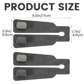 Jyvlucient Car Seat Hooks 4Pcs Car Hooks Leather for Bags Headrest Car Seat Back Storage Hook-Double Car Bag Hook Double Car Hooks(Grey)
