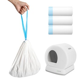 60pcs Cat Litter Bags for MeoWant MW-SC01/MW-SC02/MW-LR01 Self-Cleaning Cat Litter Box Liner, Automatic Self Cleaning Cats Waste Bags for Self-Cleaning Cats Liners with Drawstring Pet Waste Boxes Bag