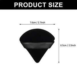 4 Pcs Powder Puff - Triangle Powder Puff Soft Powder Sponge with Strap - Reusable for Wet & Dry Use - Suitable for Foundation - Makeup Puff & Make up Sponges (Black)