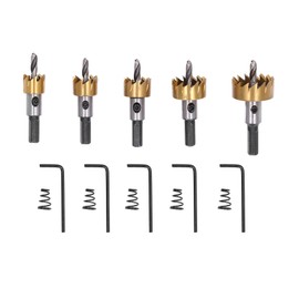 5pcs High Speed Steel Hole Drill Opener High Speed Steel Incisive Hole Saw Cutting Kit for Hand Drills Bench Drills