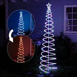 Alpine Corporation Large Spiral Christmas Tree with Multi-Functional Colored LED Lights, Christmas Decoration