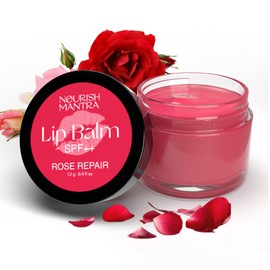 NOURISH MANTRA - Bálsamo Labial Reparador de Rosas Con Spf  Elaborado Con Extractos de Rosas, Aceite de Oliva, Manteca de Karité, Vitamina E y Aceite