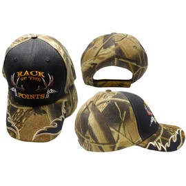 Trade Winds Rack Up The Points Hunting Deer Camouflage Camo Black Front Embroidered Adjustable Cap Hat CAP899