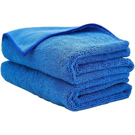 AIDEA Microfiber Towels for Cars-2PK, Large Professional Car Drying Towel, Scratch-Free, Strong Water Absorption Drying Towel for Cars, SUVs, RVs, Trucks, and Boats, 24inx 31in, Blue