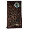 Custom Texas Seal Nocona Dark Ostrich Print Long Wallet