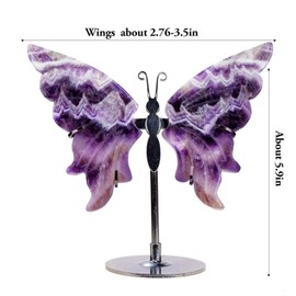 Crystal Butterfly Ornament, Amethyst Agate Wings, Home Office Tabletop Decor (Amethyst)