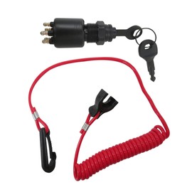 HaeKap Ignition Key Switch Kill Stop Switch Safety Lanyard Replacement for OMC Johnson Evinrude 40-200 HP Outboard Motor 175974 5005801 765562