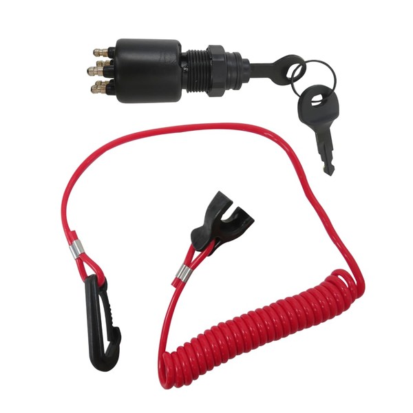 HaeKap Ignition Key Switch Kill Stop Switch Safety Lanyard Replacement