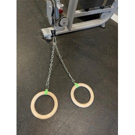 RING THINGS Dedicated 9" Gym Cable Handles for Cable Machines and Cable Machine Workouts. (Pair of Rings & 30" Chain, Bad Black)