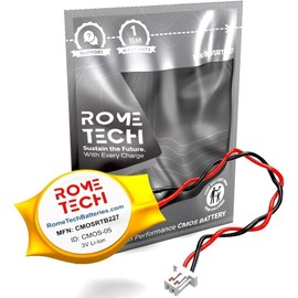Rome Tech RTC CMOS Battery for HP Pavilion g7-1075dx, g7-1150us, g7-2000, dv7-6101sa - Laptop Backup BIOS CR2032 with 2 Pin Wire Cable (10-Pack)