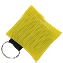 Horn-Key CPR Resuscitation Face Shield in Key Ring Pouch (Yellow)