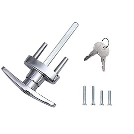 Garage Doors T Handle Lock with 2 Keys and 2 Set mounting Bolts Replacement for Garage Door Locking T Handle Fits 1-3/8" Through 2" Thick Doors(Random Keyed)