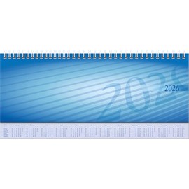 rido/idé Landscape Appointment Book Sequence 2026 | 297 x 105 mm, Cardboard, Blue