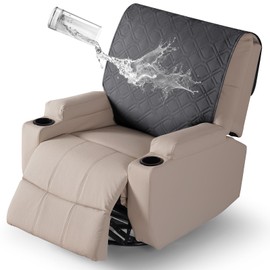 VANSOFY Recliner Chair Covers 100% Waterproof Backrest Cover Reclining Cover Non-Slip Dog Chair Cover Furniture Protector Washable Slipcover Elastic Straps for Pets, Dogs(Charcoal Gray)