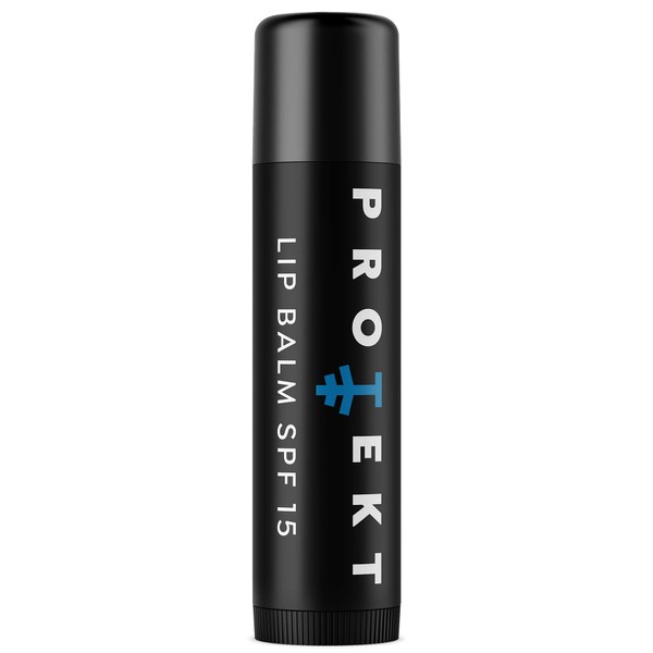 Protekt SPF15 Zinc Oxide Lip Balm - UVA/UVB Broad Spectrum Moisturizing Lip Balm - 0.67oz - Reef Safe, Kid Safe and Water Resistant - With Sunflower Seed Oil, Beeswax, Shea Butter - Made in the USA