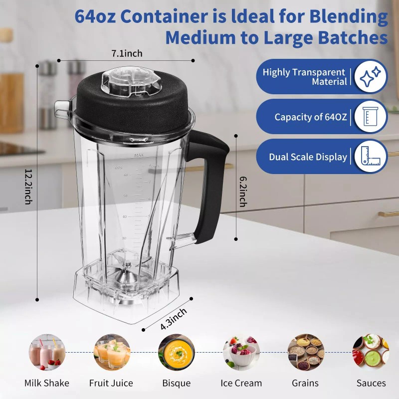 SUTETLW 64 OZ Container for Vitamix Blender Pitcher, Replace Classic